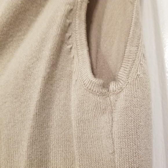 Vintage Beige Turtle Neck Sleeveless Tank Knit Top Small Essence - Picture 6 of 11